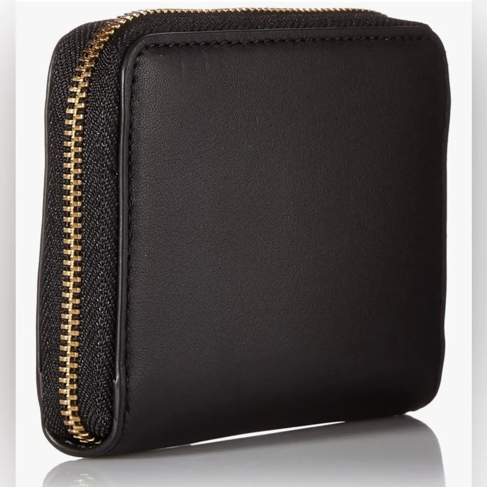 🖤MARC JACOBS🖤Black Leather Bow Embellished Zip Around Card Case/EUC